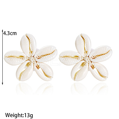 Flower Natural Shell Stud Earrings FS-WGD51F7-01-1