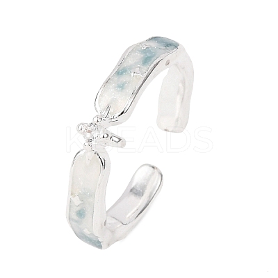 Brass Micro Pave Cubic Zirconia Cuff Rings RJEW-P172-01B-P-1
