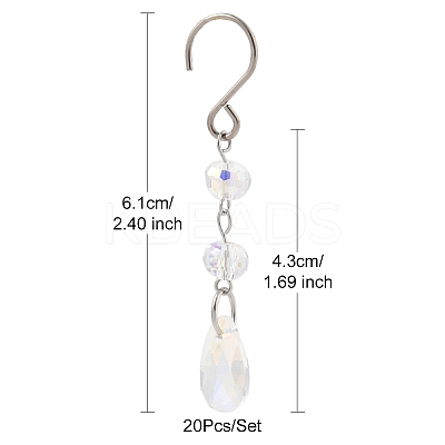 Teardrop Glass Suncatchers HJEW-FS00032-1