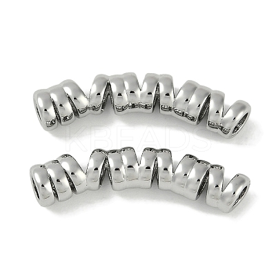 Brass Curved Tube Beads KK-P283-11P-1