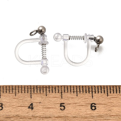 201 Stainless Steel Clip-on Earring Settings STAS-F311-15P-1