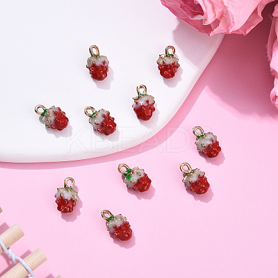 10Pcs Golden Plated Alloy Enamel Charms ENAM-YW0005-93-1
