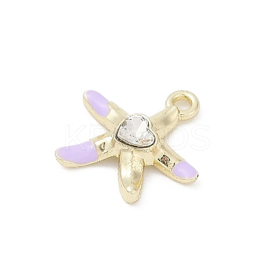 Rack Plating Alloy Enamel Rhinestone Pendants PALLOY-R151-41G-02-1