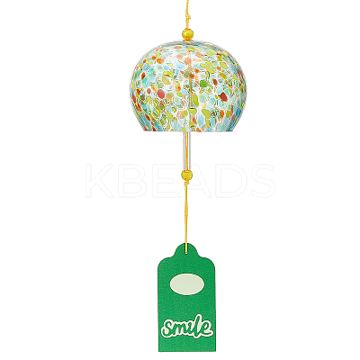 Japanese Glass Polka Dot Half Round Wind Chimes HJEW-WH0069-22B-1