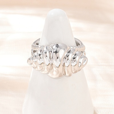 Brass Cuff Rings for Women RJEW-H256-20-P-1