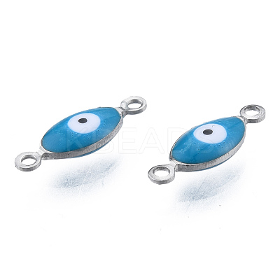 304 Stainless Steel Enamel Connector Charms STAS-N092-179G-1