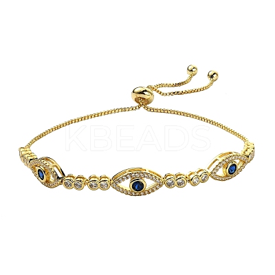 Horse Eye Cubic Zirconia Slider Bracelet BJEW-SZ0002-08A-1