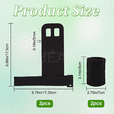 1 Set Fibre Hand Grips for Weightlifting AJEW-GF0005-51-1