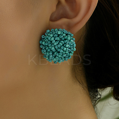 Plastic Bead Cluster Stud Earrings GI1626-2-1