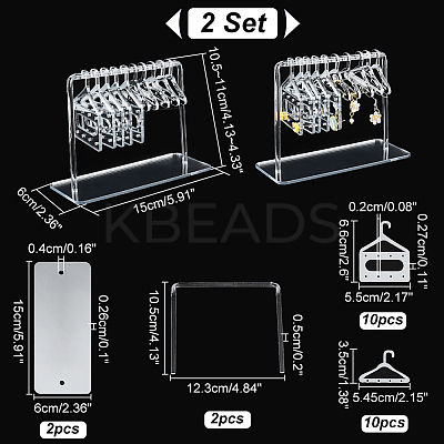 2 Sets Acrylic Earring Display Hanger Rack EDIS-PH0001-42A-1