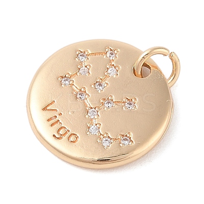 Brass with Clear Cubic Zirconia Pendants KK-N256-24F-G-1