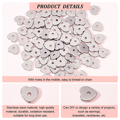 120Pcs 304 Stainless Steel Beads STAS-DC0011-40-1