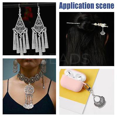 90Pcs 15 Style Tibetan Style Alloy Chandelier Component Links FIND-PH0005-88-1