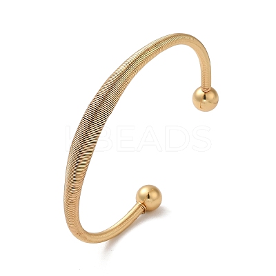 304 Stainless Steel Open Cuff Bangle LS-BJEW-D021-01B-G-1