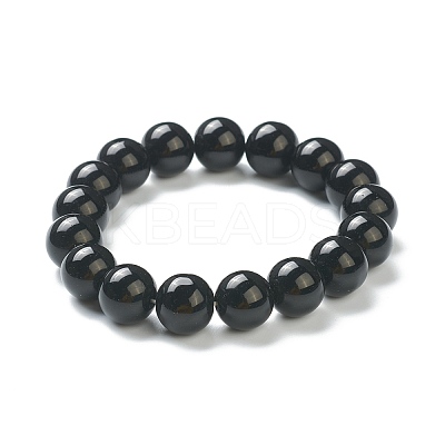 Round Glass Beads Stretch Bracelets for Teen Girl Women BJEW-A117-E-21-1