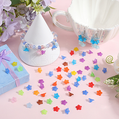 1300Pcs 13 Colors Transparent Acrylic Bead Caps TACR-SP0001-07-1