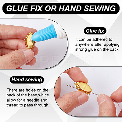 AHADEMAKER 80Pcs 8 Colors Sew on Rhinestone RGLA-GA0001-06-1