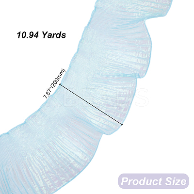 10M Iridescent Organza Pleated Lace Ribbon OCOR-HY0002-34D-1