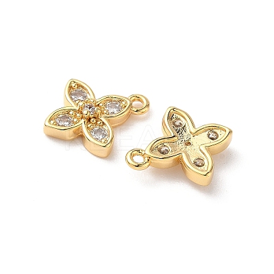 Brass Micro Pave Clear Cubic Zirconia Charms X-KK-D504-12G-1