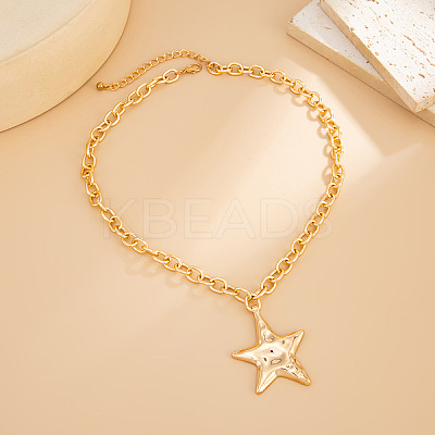 Star Alloy Pendant Necklaces for Women FS-WGF0844-01-1