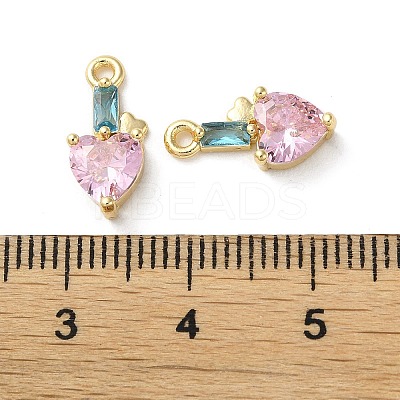 Brass Micro Pave Cubic Zirconia Charms KK-F872-22G-1