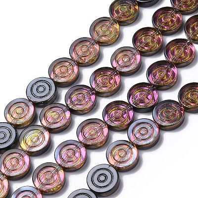 Electroplate Transparent Glass Beads Strands EGLA-L044-K-1