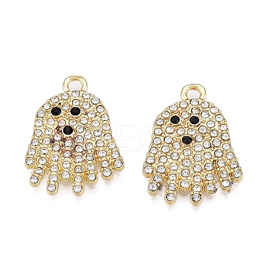 Rack Plating Alloy Rhinestone Pendants PALLOY-T091-04KCG-RS-1
