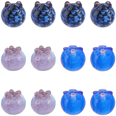 15Pcs 3 Colors Handmade Lampwork Beads LAMP-SC0001-80-1