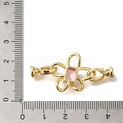Brass Micro Pave Cubic Zirconia Fold Over Clasps KK-K389-012G-1