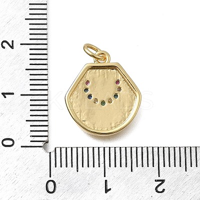 Brass Micro Pave Cubic Zirconia Pendants KK-D431-021A-02G-1