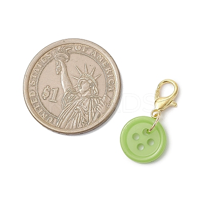 Acrylic Sewing Buttons Pendant Decorations HJEW-JM04109-01-1
