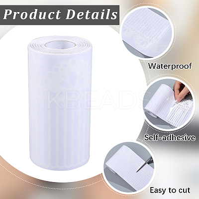 PVC Waterproof Self-adhesive Lace Flower Stickers for Glass Window Decoration DIY-WH20002-636A-1