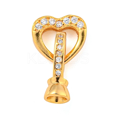 925 Sterling Silver Micro Pave Clear Cubic Zirconia Fold Over Clasps STER-B005-45G-1