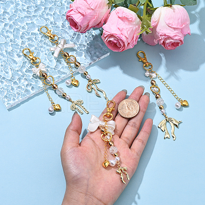 CCB Plastic & Acrylic Imitation Pearl & Alloy Pendant Decorations HJEW-YW00090-01-1