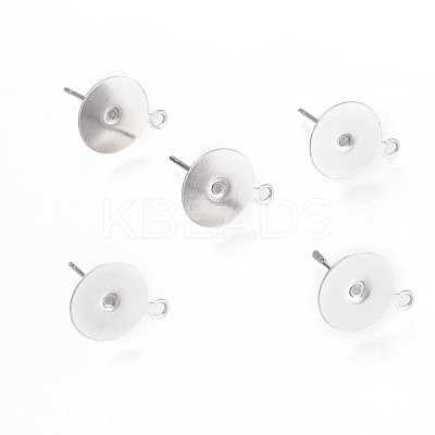 Tarnish Resistant 304 Stainless Steel Stud Earring Findings STAS-E025-1A-1