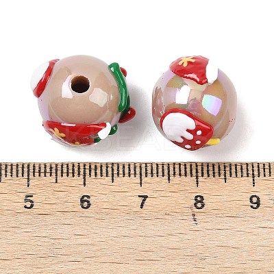 Christmas UV Plating Opaque Acrylic Beads OACR-H057-01C-1