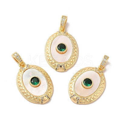 Brass Pave Cubic Zirconia Pendants KK-I703-08G-01-1