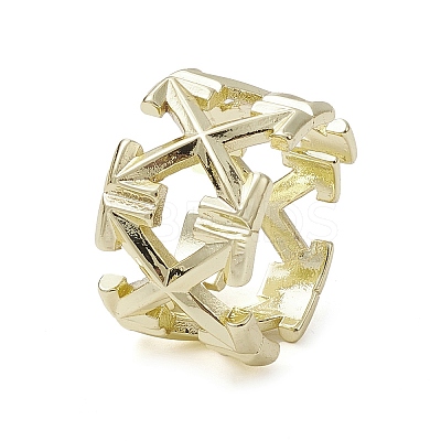 Rack Plating Brass Cuff Rings RJEW-K257-14G-1