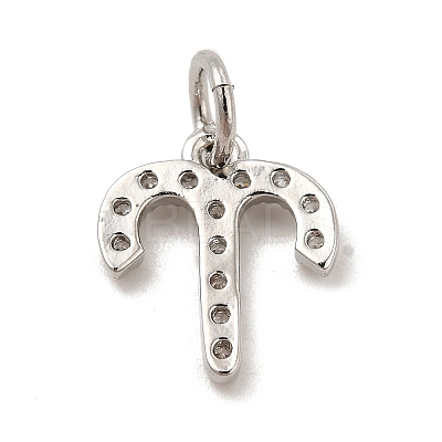 Brass Micro Pave Cubic Zirconia Charms KK-E077-02P-08-1