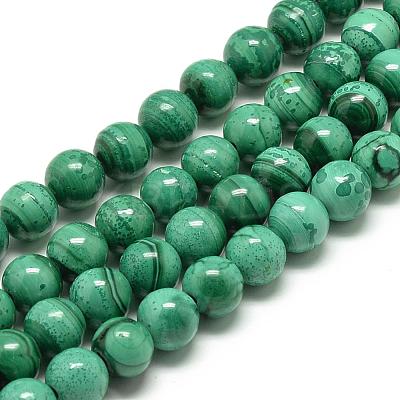 Natural Malachite Beads Strands G-R432-11-10mm-1