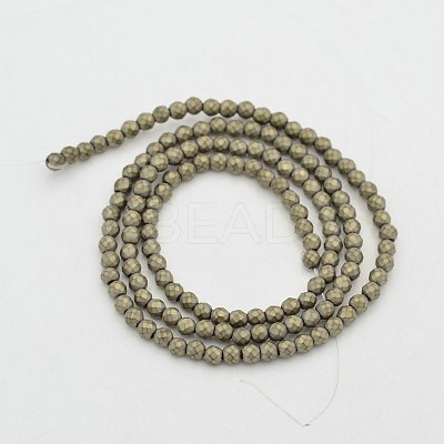 Round Non-magnetic Synthetic Hematite Beads Strands G-D617-6mm-29-1