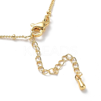 Flower Brass Micro Pave Cubic Zirconia Pendant Necklaces with Plastic Imitation Pearl NJEW-A015-02KCG-1