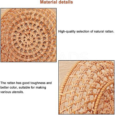 Bamboo Rattan Tray Bread Storage Basket AJEW-GA0002-15-1