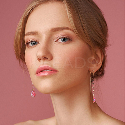 6 Pairs 6 Colors Resin Teardrop Dangle Earrings EJEW-AN0001-21-1