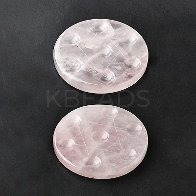 7Pcs 2 Styles Chakra Natural Rose Quartz Base Seven Star Group Display Decorations DJEW-K031-01B-02-1