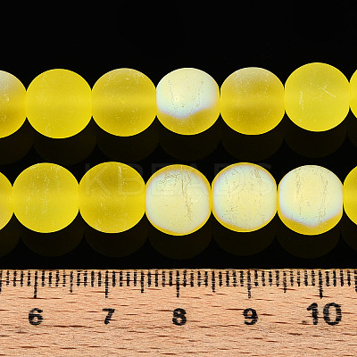 Frosted Transparent Glass Beads Strands GLAA-T032-T10mm-MBB12-1