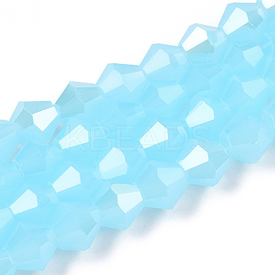 Imitation Jade Electroplate Glass Beads Strands EGLA-A039-J6mm-A03-1