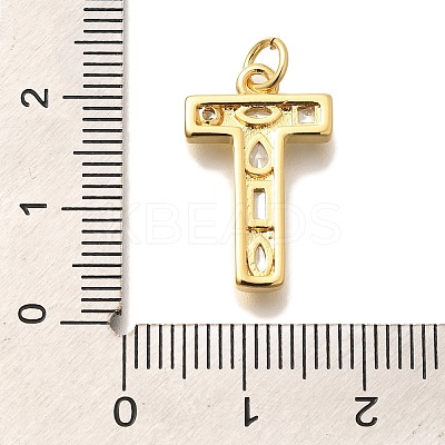 Brass Micro Pave Clear Cubic Zirconia Pendants KK-G521-01G-T-1