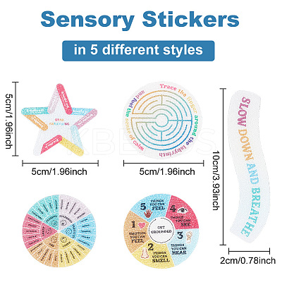 2 Sets Rainbow Color PEVA Anxiety Relief Calm Stickers Strips DIY-OC0011-13-1