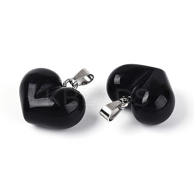 Natural Obsidian Chunky Pendants G-T143-19K-1
